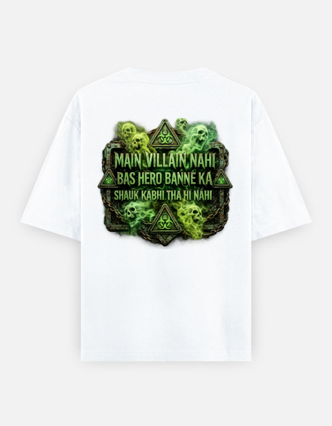 Beast Mentality Oversized Tee Clean White Bold Graphic 240 GSM drop shoulder India