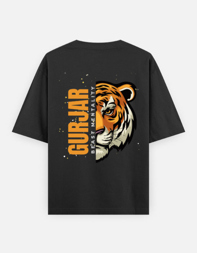 Beast Mentality Oversized Tee Bold Black Premium heavyweight streetwear India