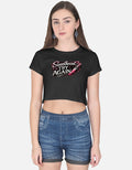 Beast Mentality Womens Crop Top Power Black Multi Design bold streetwear India