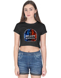 Beast Mentality Womens Crop Hoodie Black Bold Cut streetwear crop hoodie India