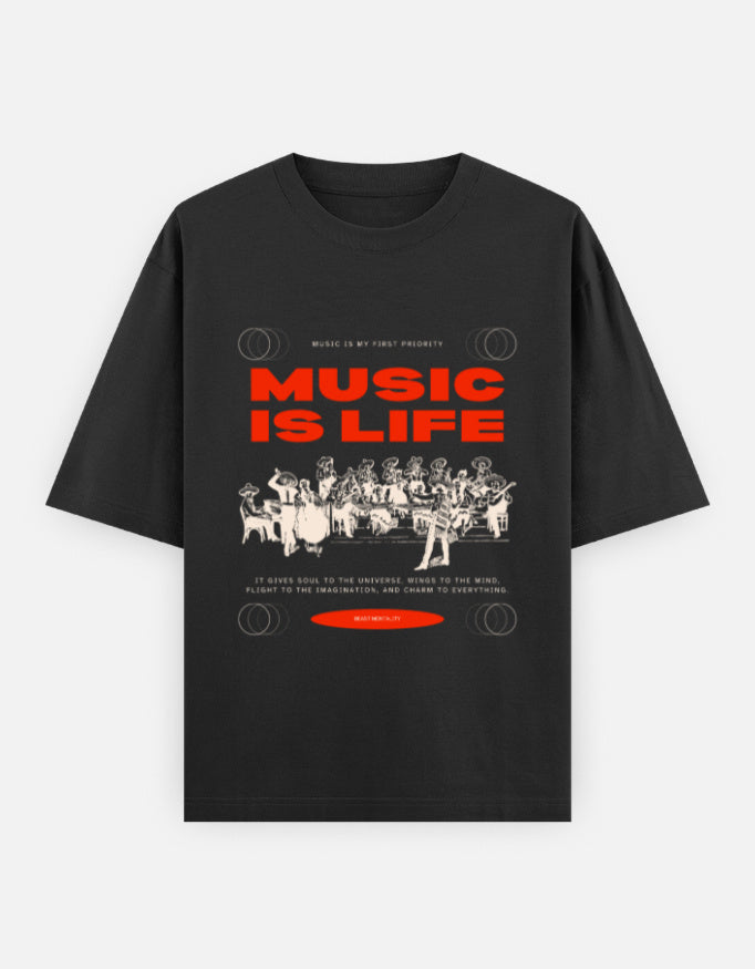 Beast Mentality Oversized Tee Dark Black Statement heavyweight streetwear India