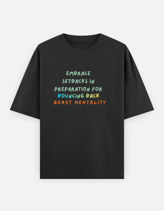 Beast Mentality Oversized Tee Raw Black Street Ready 240 GSM India